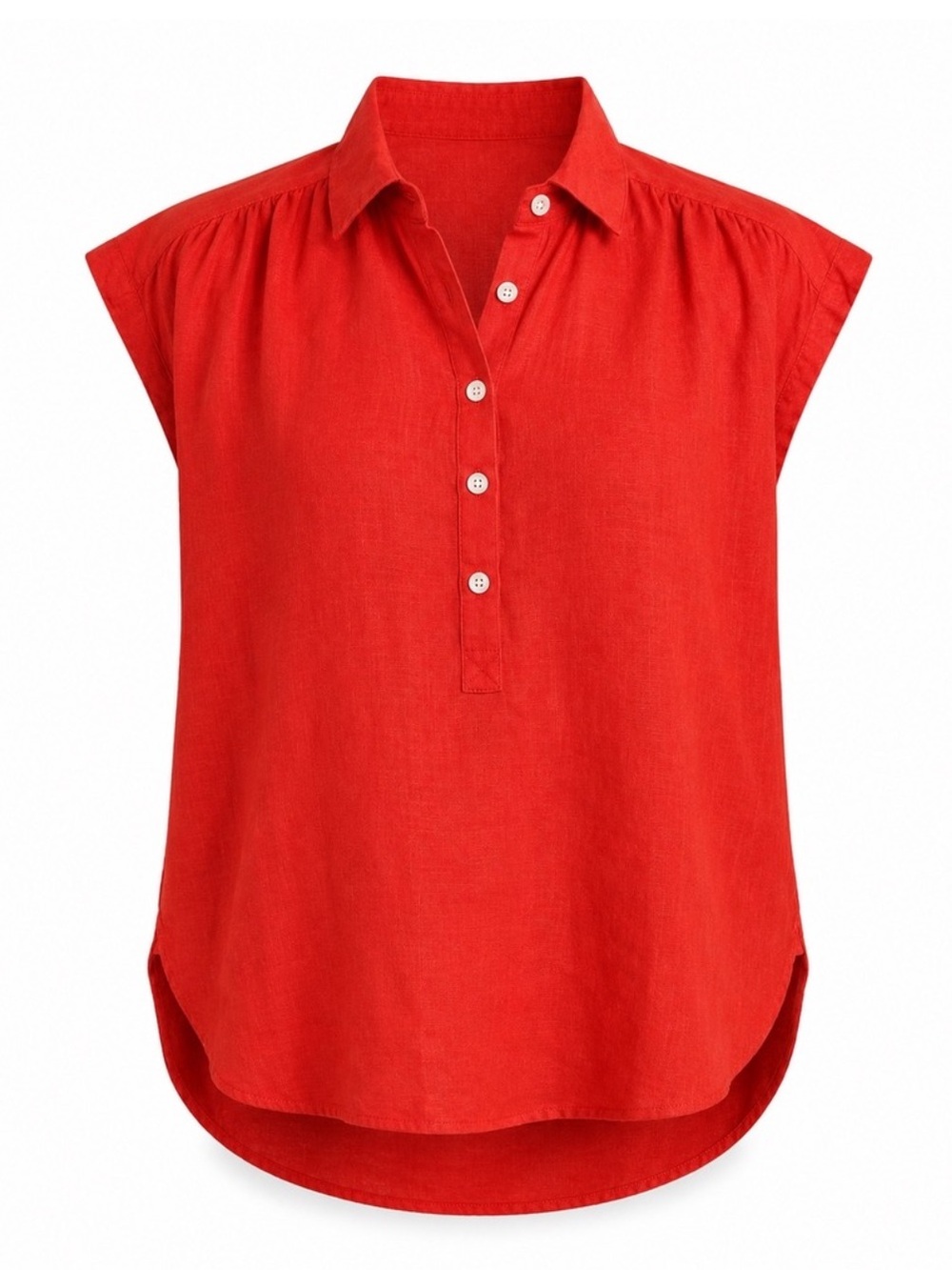 J. Crew New Capitaine Shirt in Baird McNutt Irish Linen Red Size XL